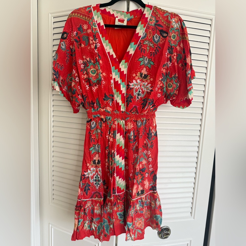 Farm Rio Floral Red Dress